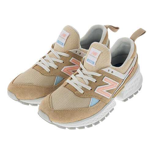 Кроссовки женские New Balance WS574PRB/B бежевые/белые/оранжевые/голубой 40 RU в Крокс