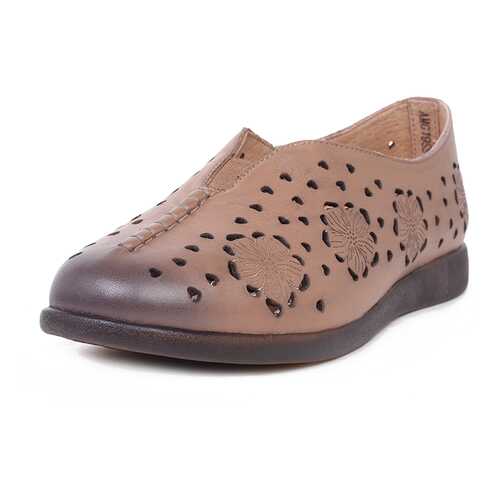 Мокасины женские Alessio Nesca Comfort b3106070 коричневые 38 RU в Крокс